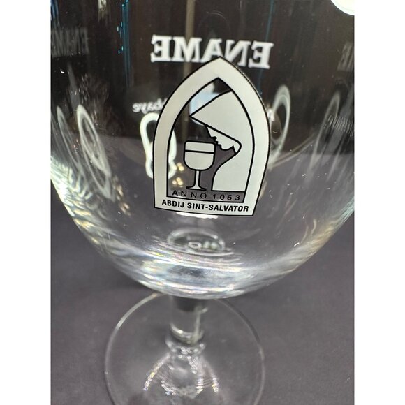 Ename Abbaye Abdij Belgian Beer Goblet Chalice Glasses Stemmed - Set Of 2 - Picture 2 of 5
